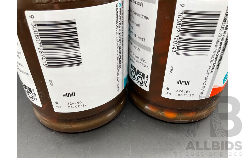 ORAL-B Sensitive Clean Electric Toothbrush Heads and BLACKMORES Omega Triple and Glucosamine Supplements - Lot of 6