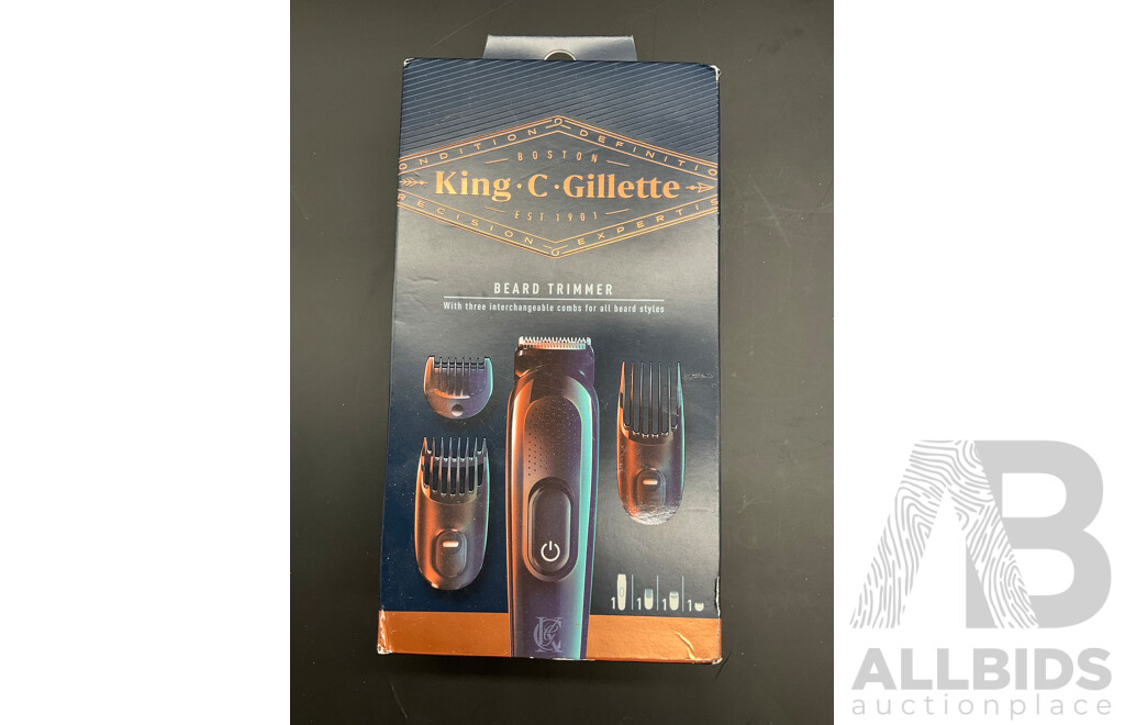 KING C. GILLETTE Beard Trimmer Kit, MASTER LOCK Padlock and Cable Lock - Lot of 3