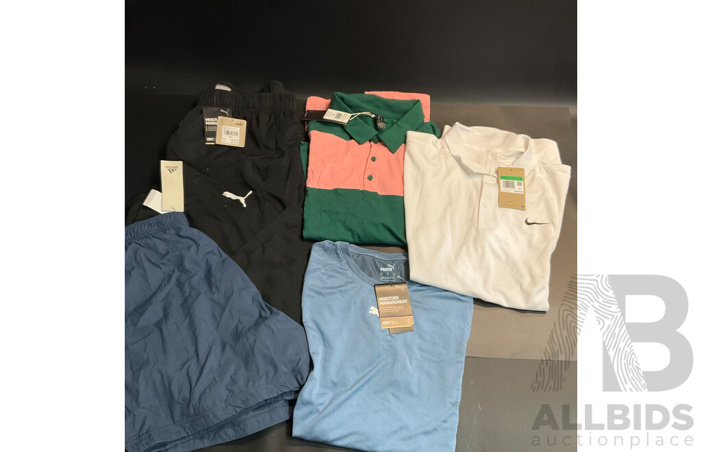 Puma, Nike, Adidas Men's Apparel - Size XL - Lot of 5