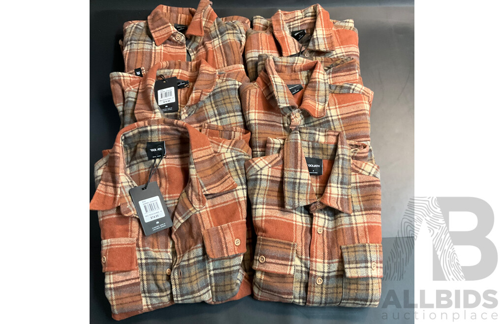 Under Armour Tapered Pants Size M & Six of St Goliath Kids Barrel Shacket - Lot of 7