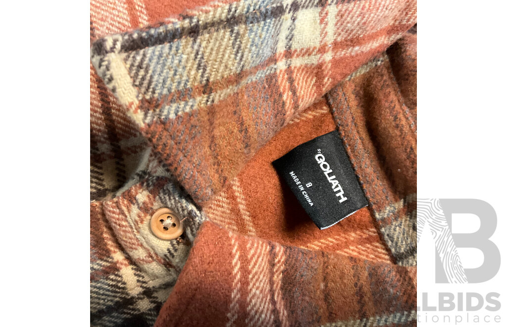 Under Armour Tapered Pants Size M & Six of St Goliath Kids Barrel Shacket - Lot of 7