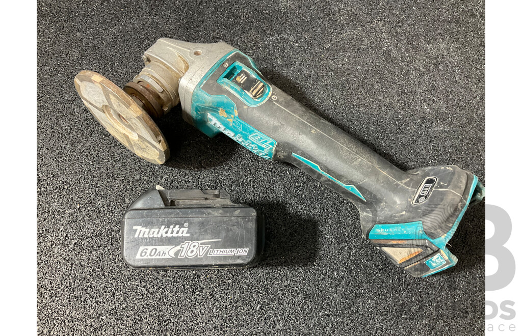 MAKITA 18v LXT Brushless Angle Grinder (DGA506) with 6.0Ah Battery - Lot of 2
