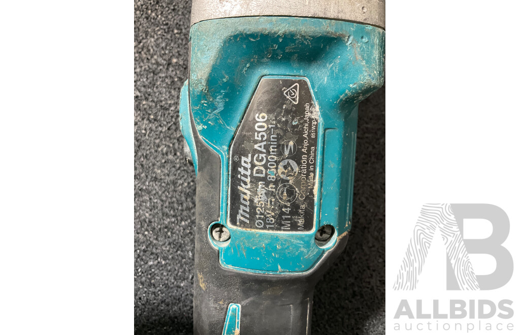 MAKITA 18v LXT Brushless Angle Grinder (DGA506) with 6.0Ah Battery - Lot of 2