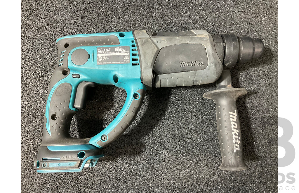 MAKITA 18V LXT Rotary Hammer Drill (DHR202) with 6.0Ah Battery - Lot of 2