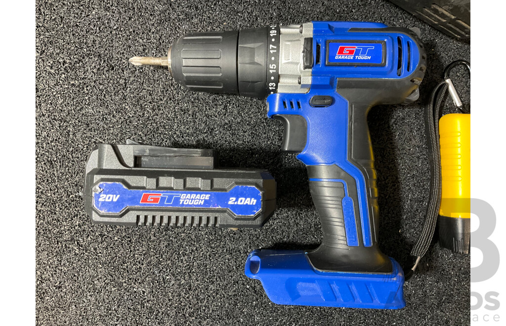 MAKITA Corded Angle Grinder, GT Drill Driver with Battery and Assorted Torches - Lot of 9