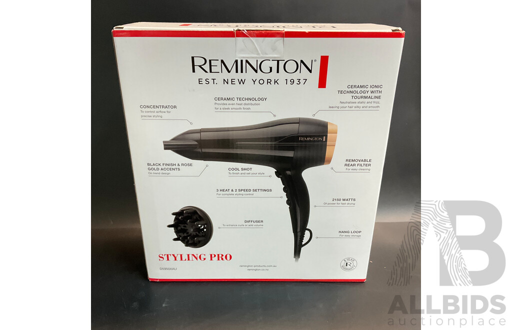 Mixed Lot - Assorted Household Items Included Sunbeam Toaster, Remington Hair Dryer and More