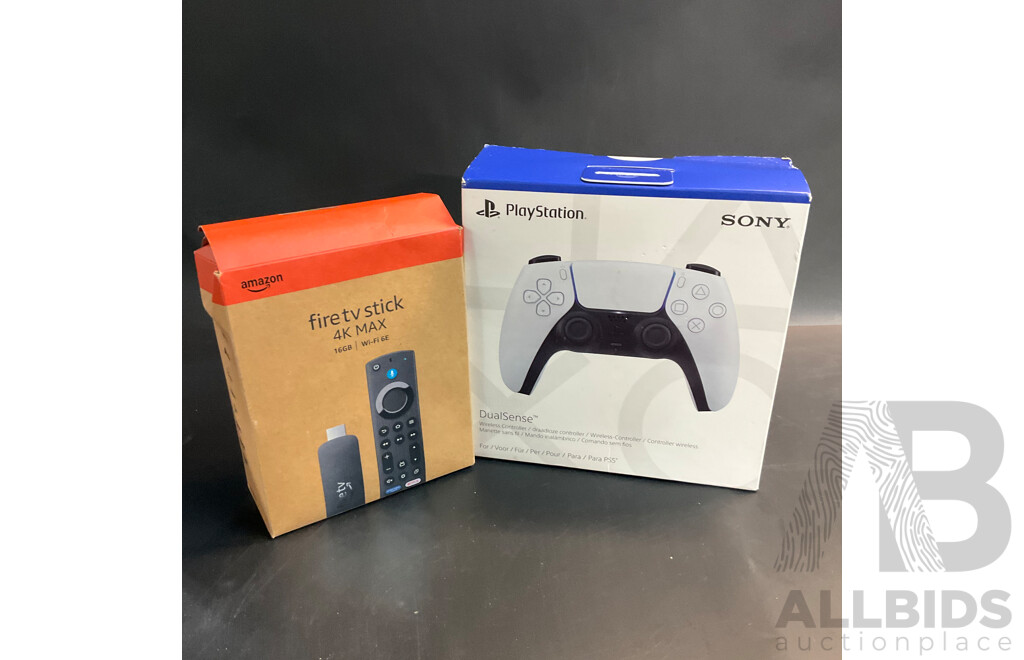 PlayStation Sony DualSense Controller & Amazon Fire TV Stick 4K Max
