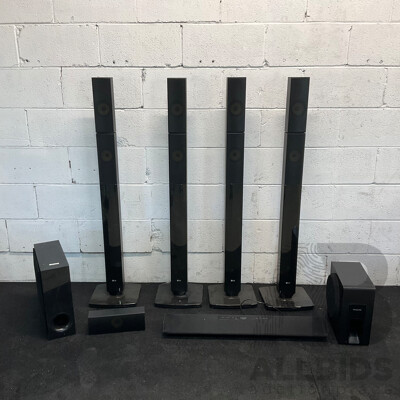 Panasonic SU-HTB18 Sound Bar with Subwoofer and LG Home Theatre System (Speaker S63T1 ,S63T2 & Center S63S2)