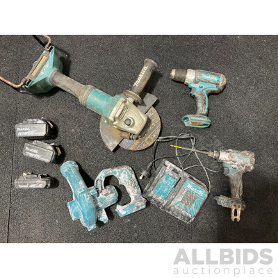 Assorted MAKITA 18V Tools and Batteries - Lot of 8
