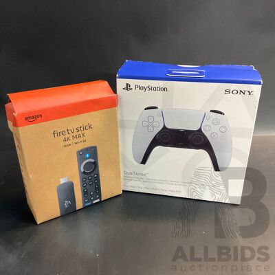 PlayStation Sony DualSense Controller & Amazon Fire TV Stick 4K Max