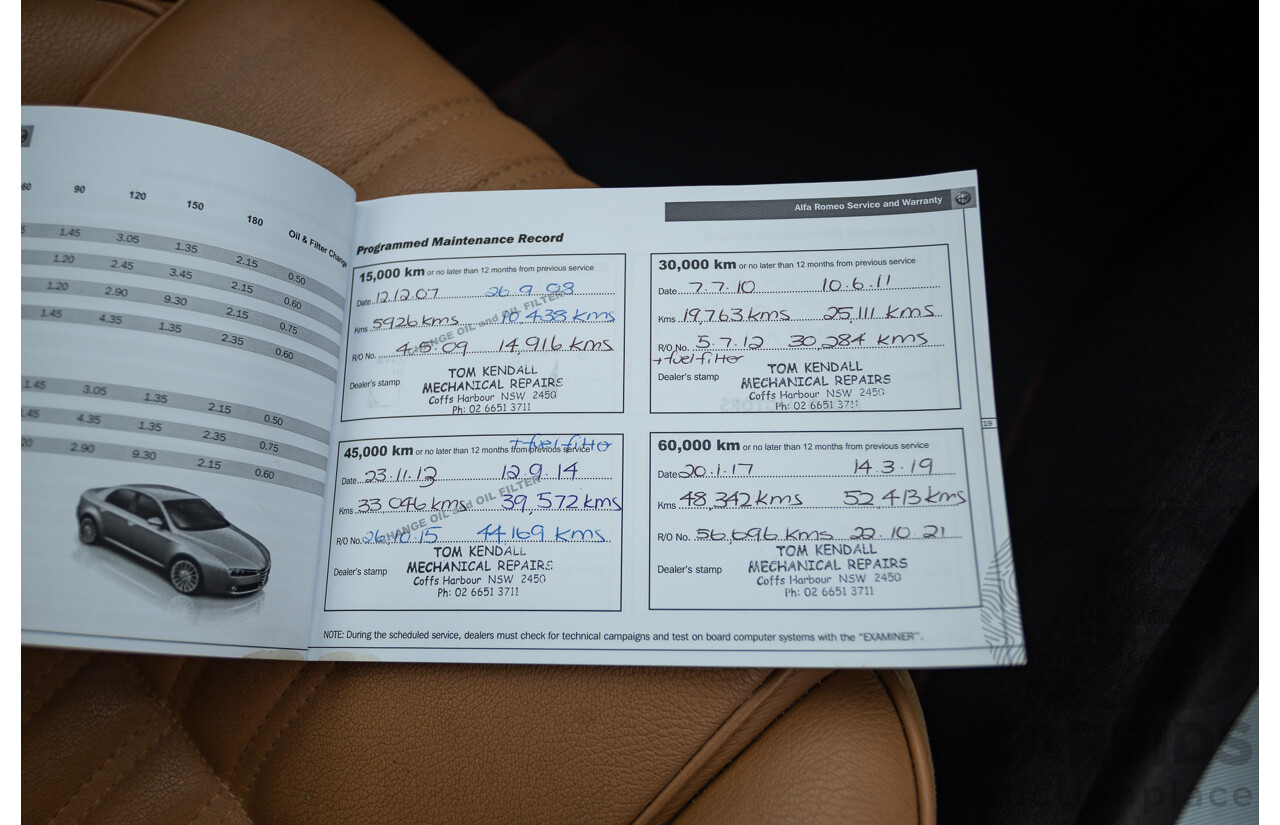 8/2007 Alfa Romeo 159 JTD FWD  4D Sedan Alfa Black Turbo Diesel 2.4L