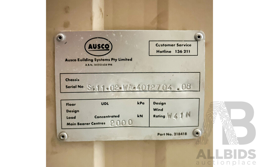 Quantity of 5 Bay's of AUSCO Modular Portable Site Shed's