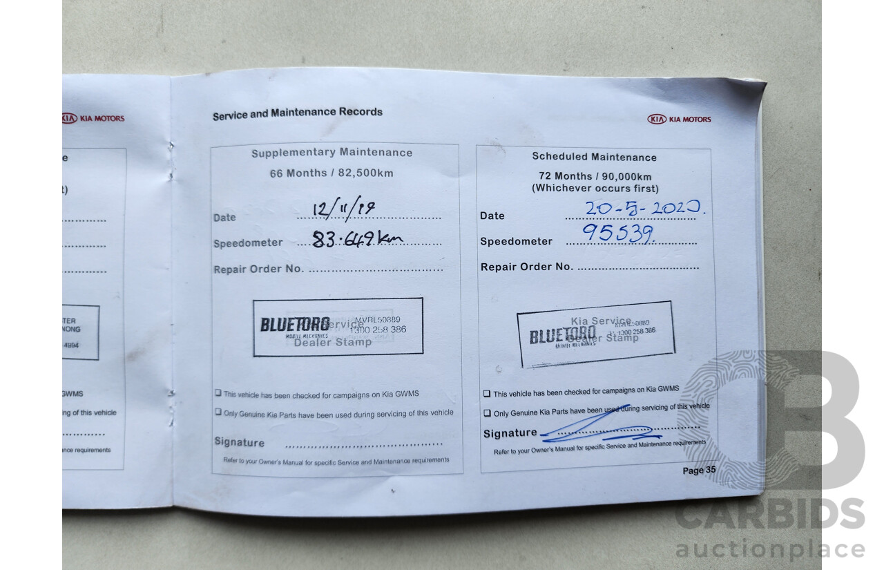 1/2014 Kia Grand Carnival S VQ MY14 4d Wagon Grey 3.5L