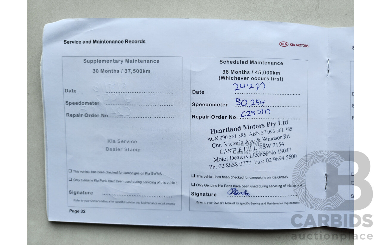 1/2014 Kia Grand Carnival S VQ MY14 4d Wagon Grey 3.5L