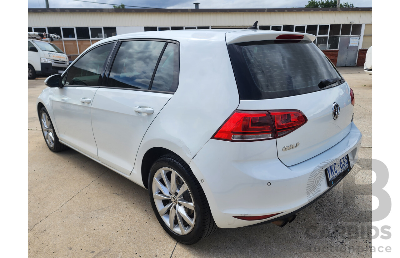 10/2014 Volkswagen Golf 103 TSI Highline AU MY14 5d Hatchback White 1.4L