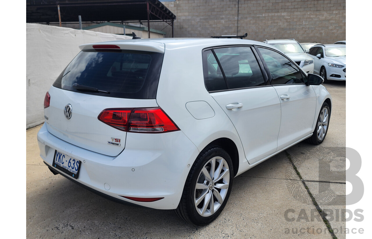 10/2014 Volkswagen Golf 103 TSI Highline AU MY14 5d Hatchback White 1.4L