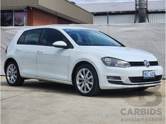 10/2014 Volkswagen Golf 103 TSI Highline AU MY14 5d Hatchback White 1.4L