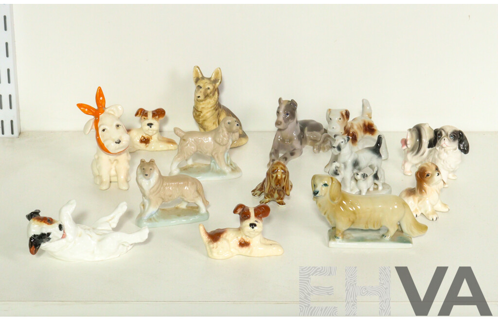 Collection of Small Porcelain Dogs
