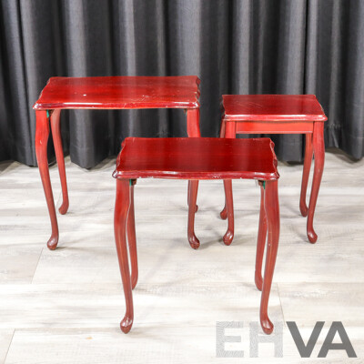 Nest of Three Queen Anne Style Side Tables