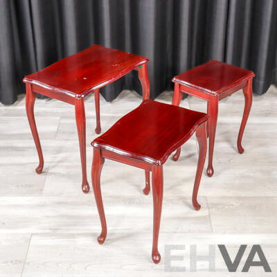 Nest of Three Queen Anne Style Side Tables