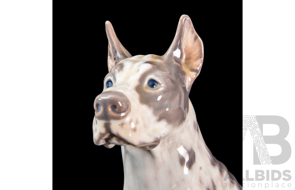 Glazed Seated Great Dane by Dahl Jensen, Denmark