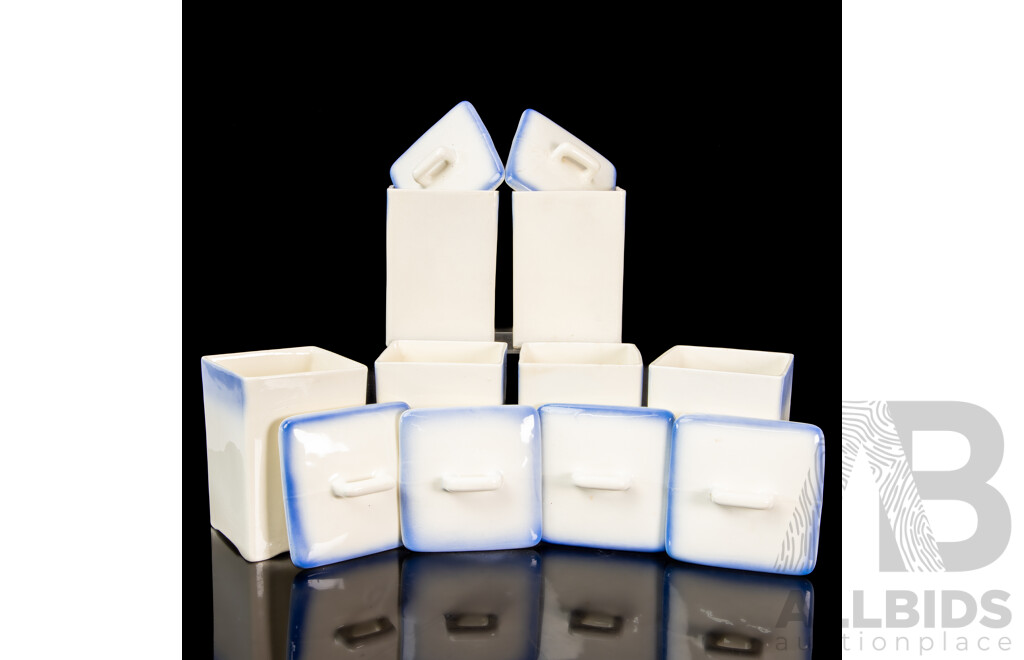 Vinatge Czechoslovakian Six Piece Kitchen Cannister Set Marked Toni