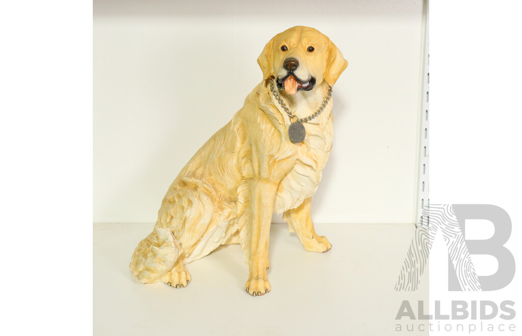 Resin Golden Retriever Dog Figurine