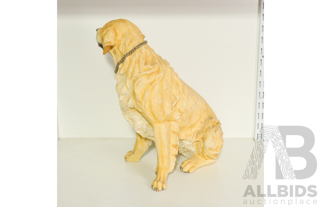 Resin Golden Retriever Dog Figurine