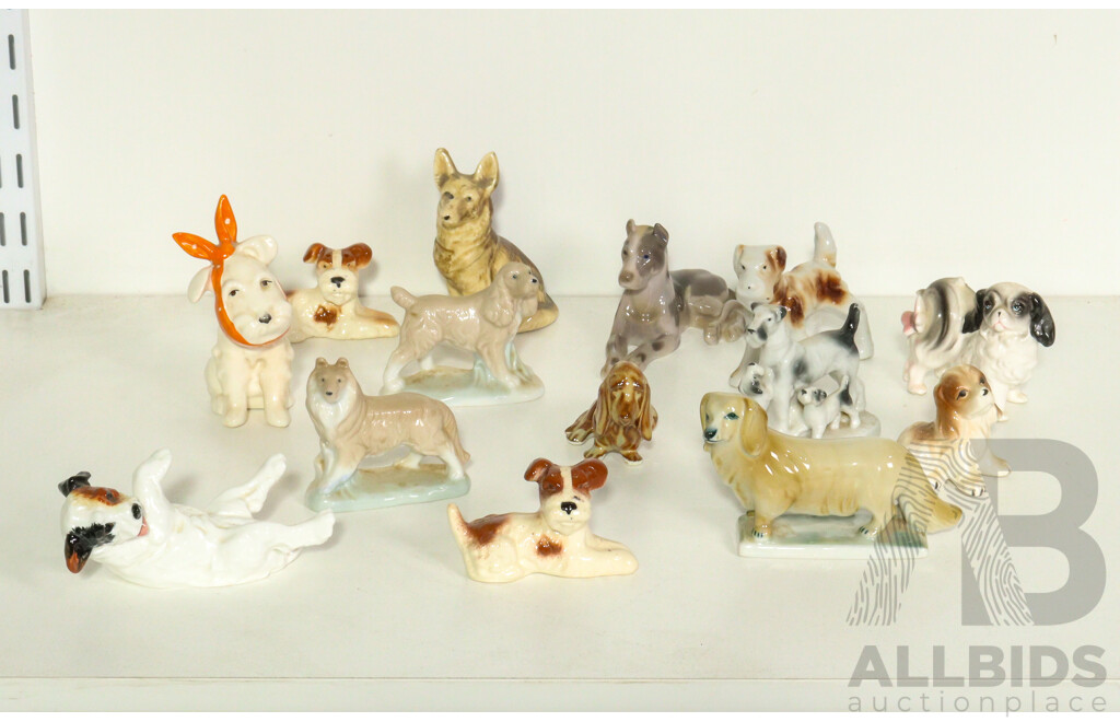 Collection of Small Porcelain Dogs