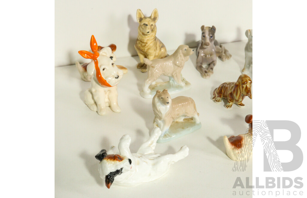 Collection of Small Porcelain Dogs