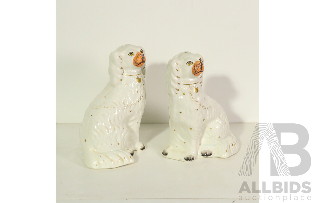 Pair of Porcelain Staffordshire Dogs