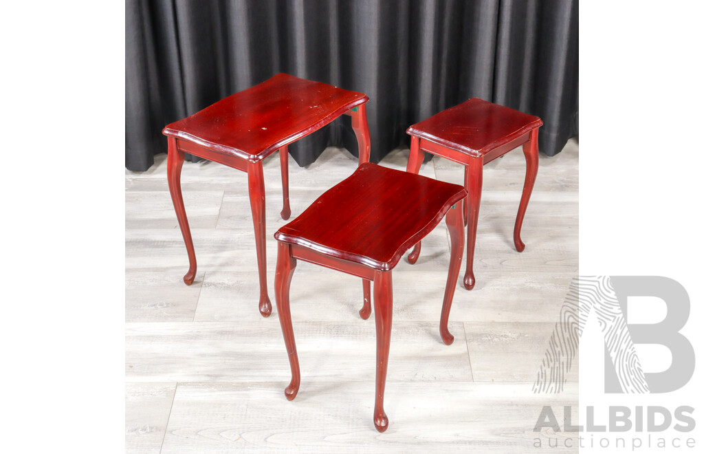 Nest of Three Queen Anne Style Side Tables