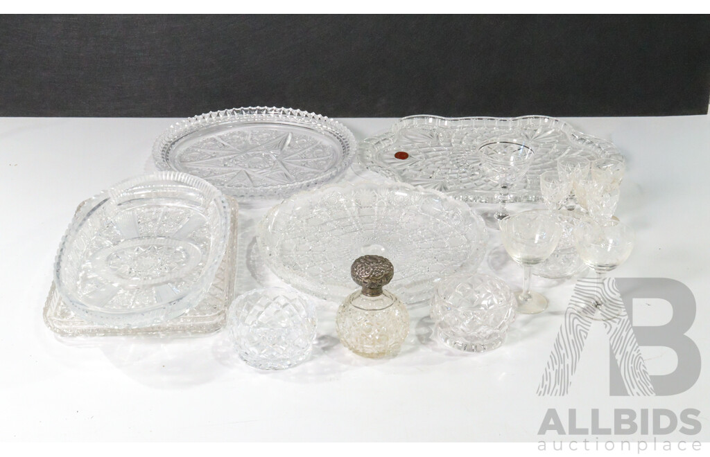 Collection of Crystal and Glassware Including Bowls, Glasses, Plates and More