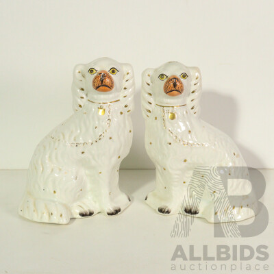 Pair of Porcelain Staffordshire Dogs