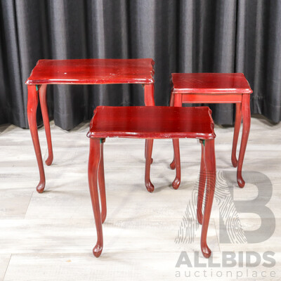 Nest of Three Queen Anne Style Side Tables