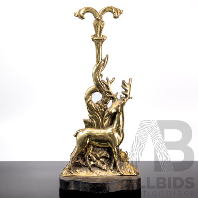 Victorian Brass Elk Form Door Stop