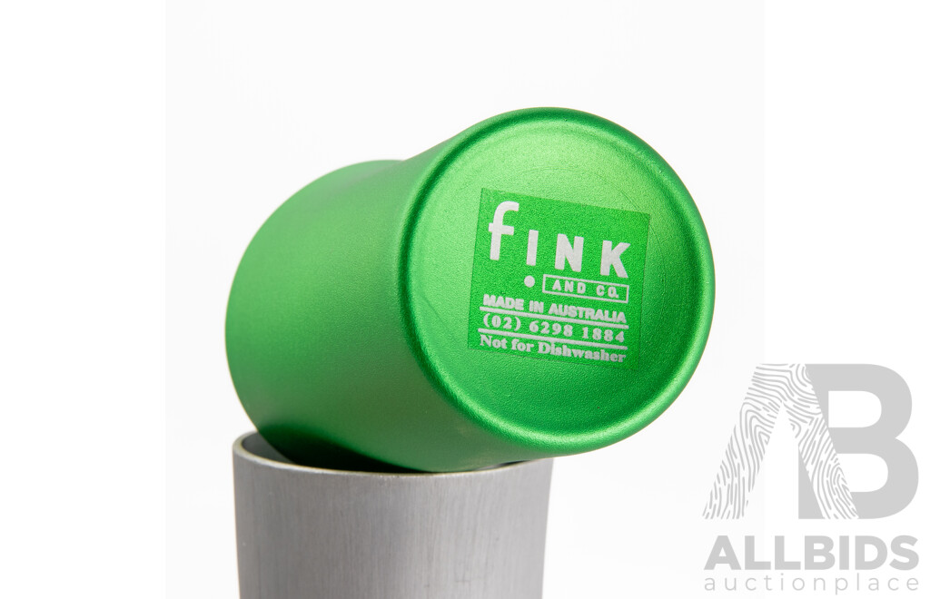 Set Four Australian Made Fink & Co Matt Beakers Designed by Robert Foster and Fink & Co Rockpool Bowl