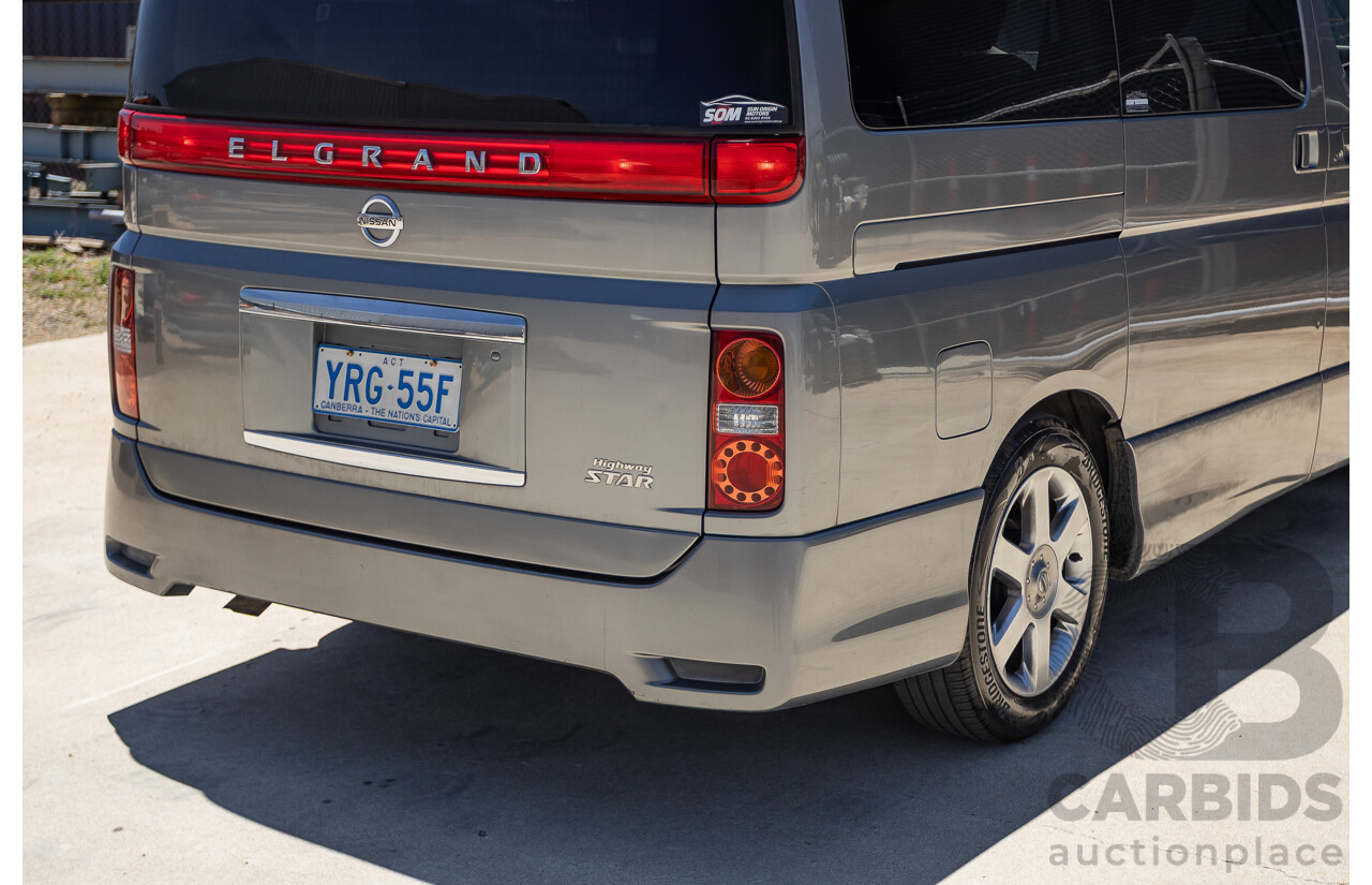 11/2004 Nissan Elgrand E51 Highway Star 4D Wagon Grey 3.5L - 4/2022 Import