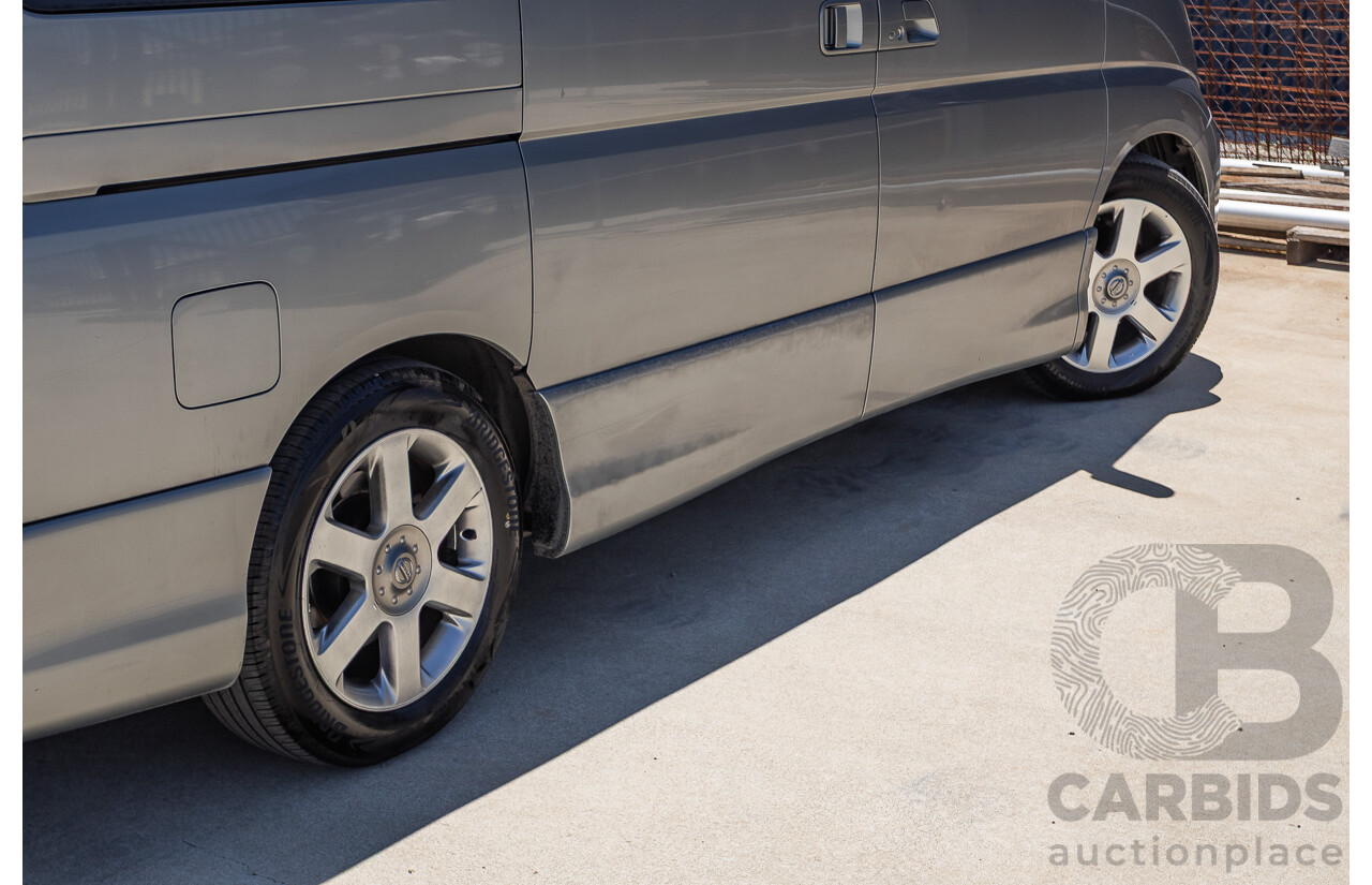 11/2004 Nissan Elgrand E51 Highway Star 4D Wagon Grey 3.5L - 4/2022 Import