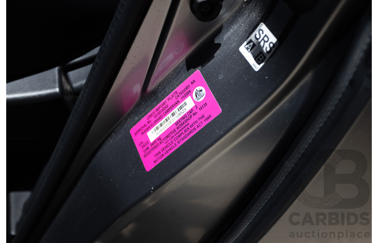 11/2004 Nissan Elgrand E51 Highway Star 4D Wagon Grey 3.5L - 4/2022 Import