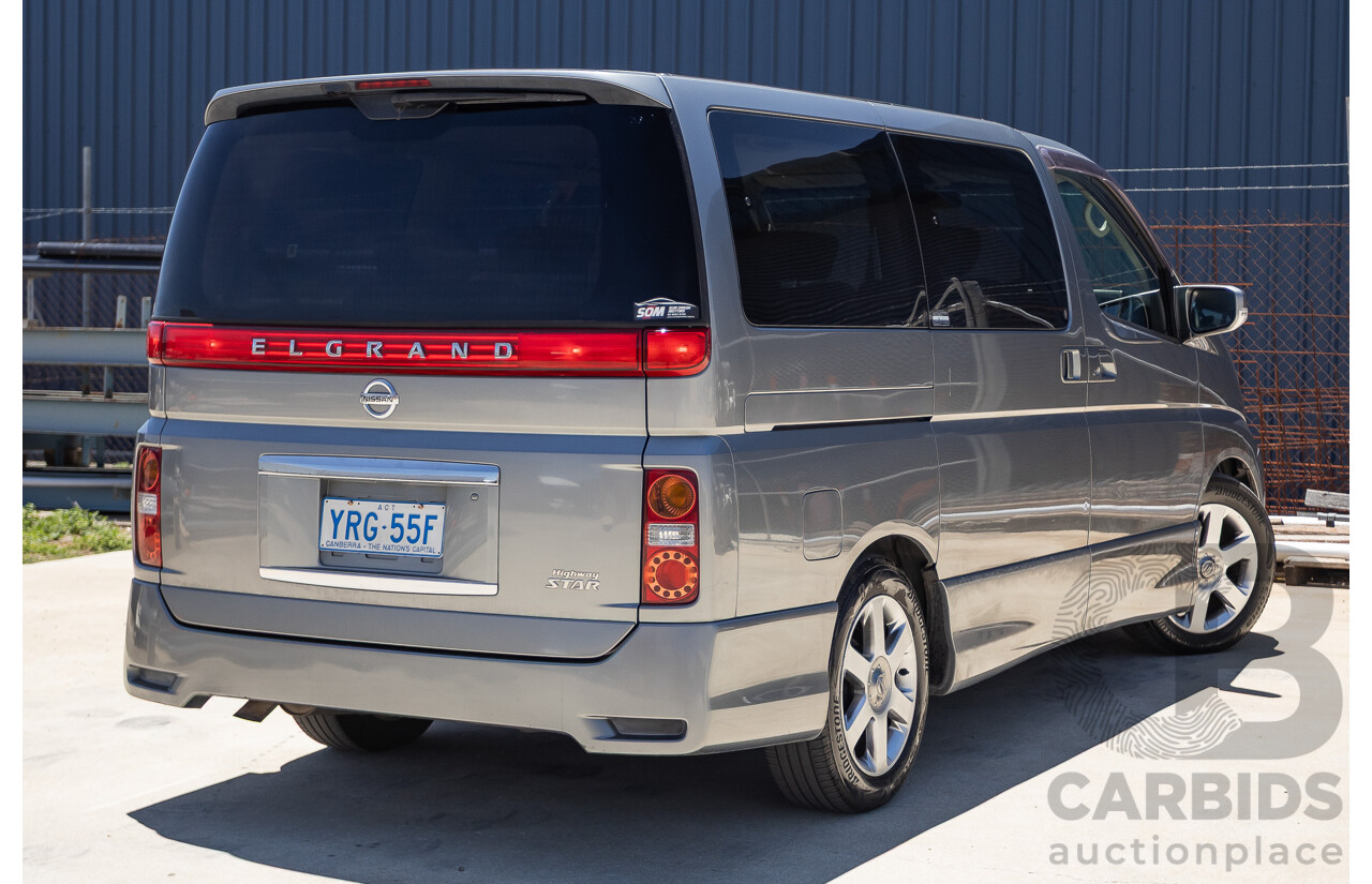 11/2004 Nissan Elgrand E51 Highway Star 4D Wagon Grey 3.5L - 4/2022 Import