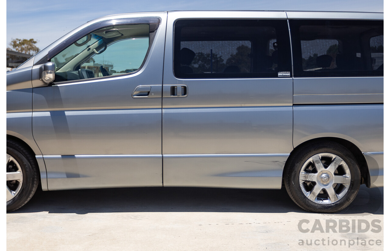 11/2004 Nissan Elgrand E51 Highway Star 4D Wagon Grey 3.5L - 4/2022 Import