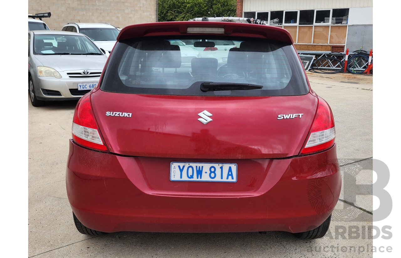 12/2012 Suzuki Swift GL FZ 5d Hatchback Red 1.4L