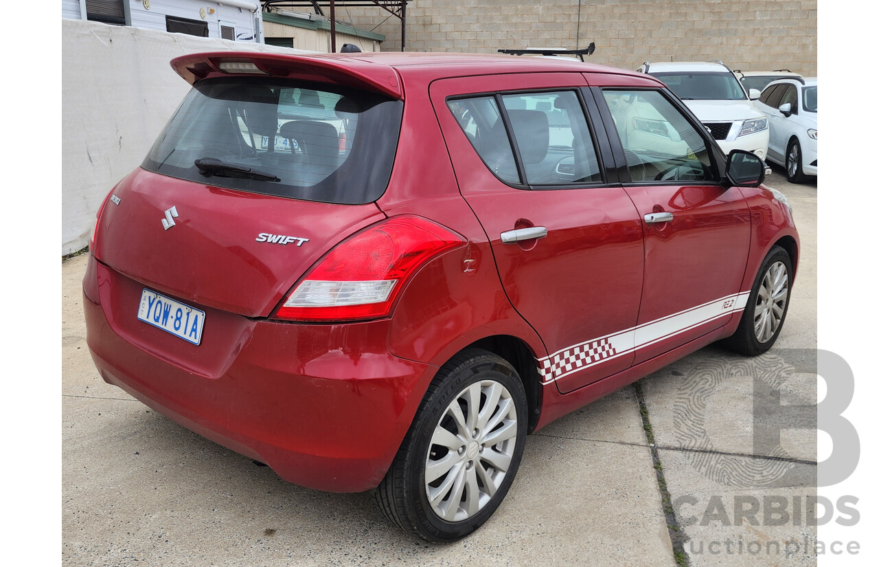 12/2012 Suzuki Swift GL FZ 5d Hatchback Red 1.4L