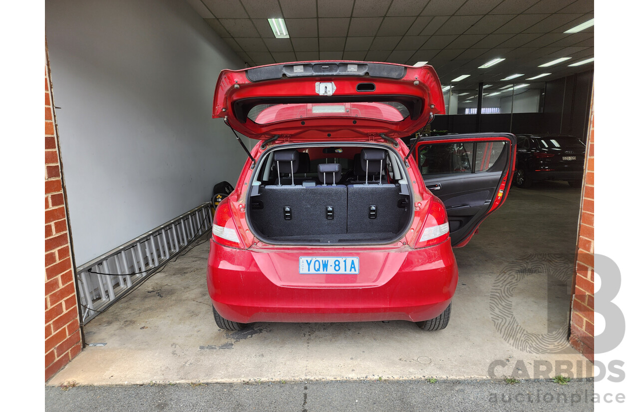 12/2012 Suzuki Swift GL FZ 5d Hatchback Red 1.4L