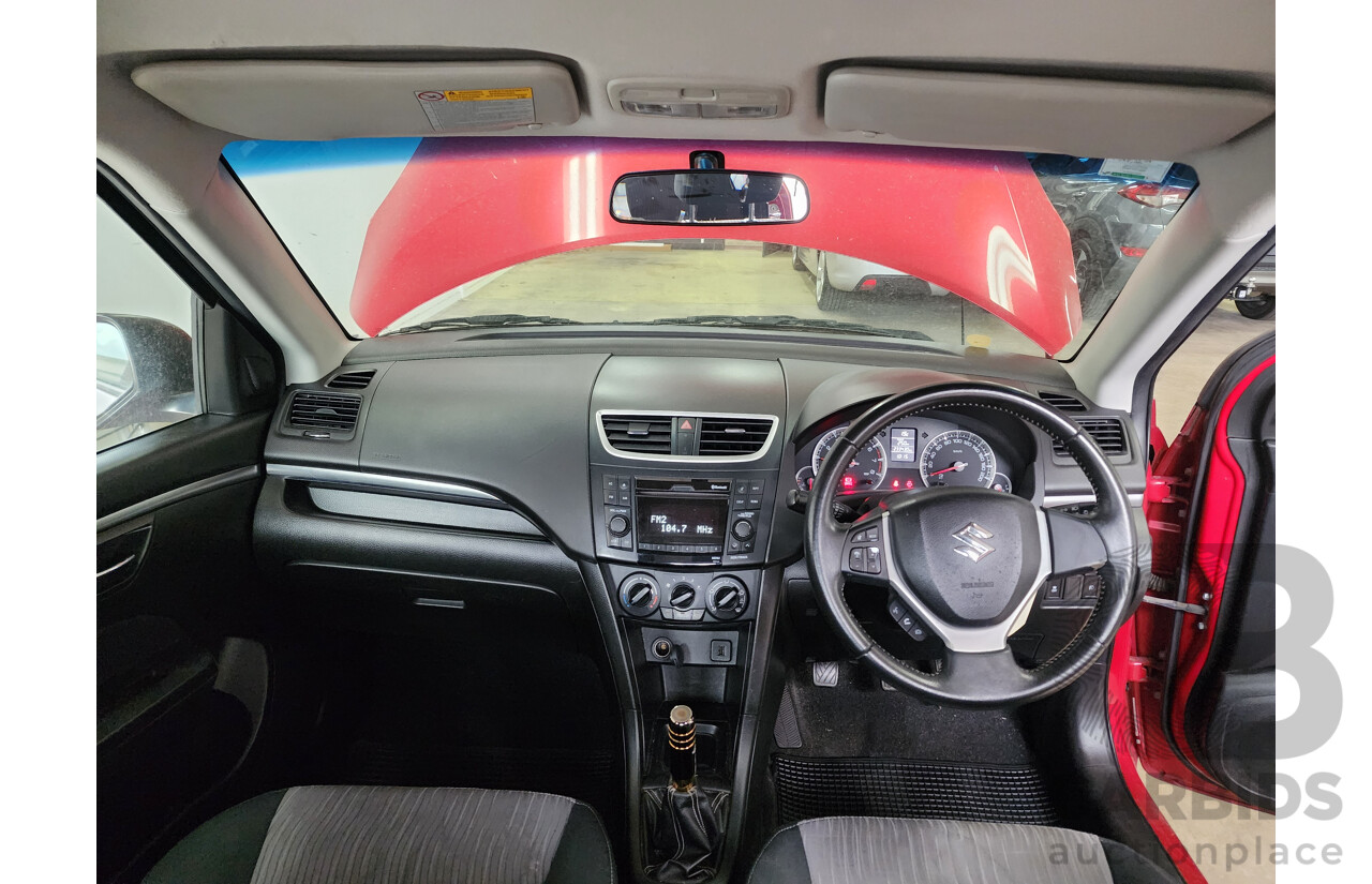 12/2012 Suzuki Swift GL FZ 5d Hatchback Red 1.4L