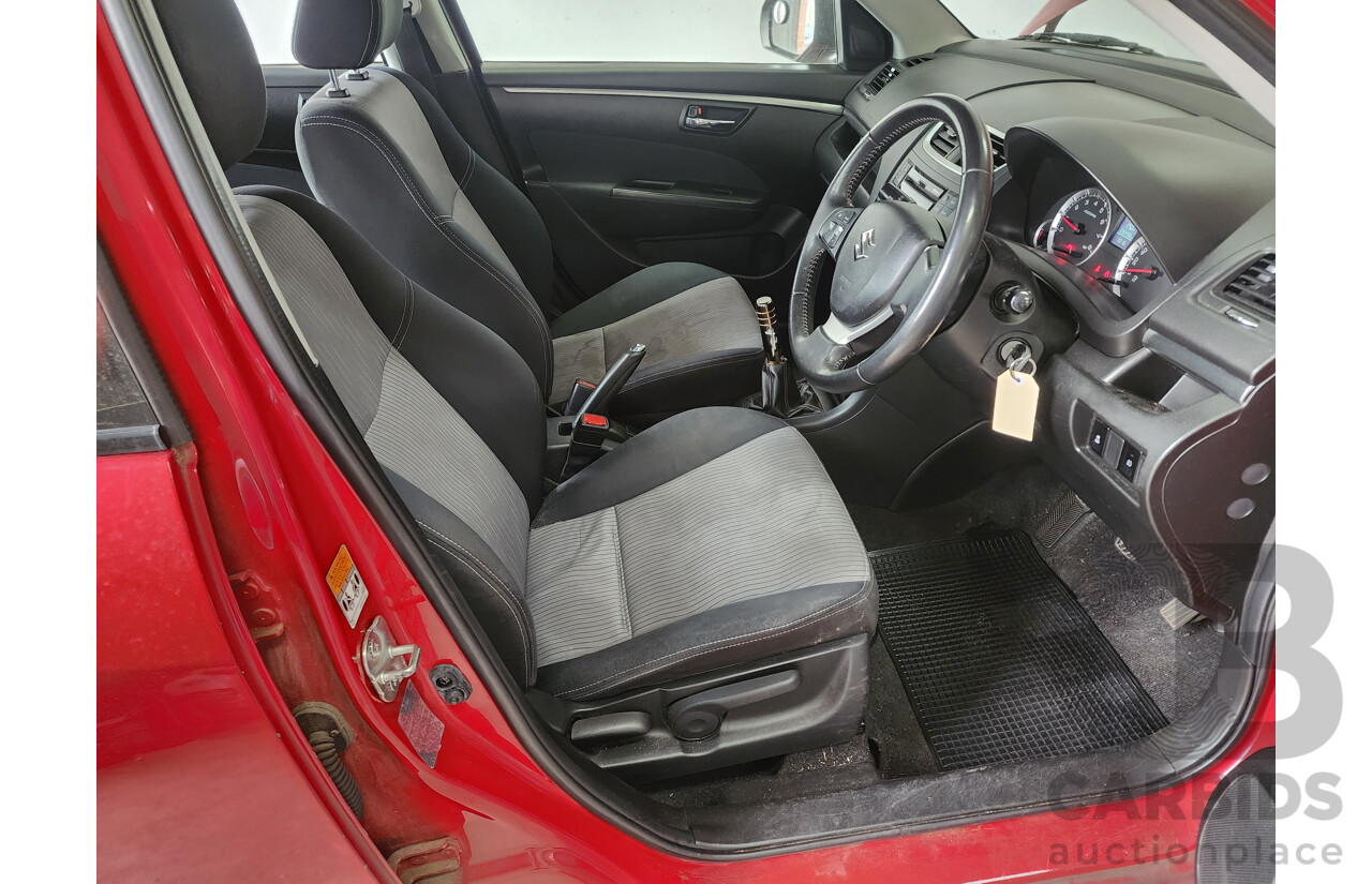 12/2012 Suzuki Swift GL FZ 5d Hatchback Red 1.4L
