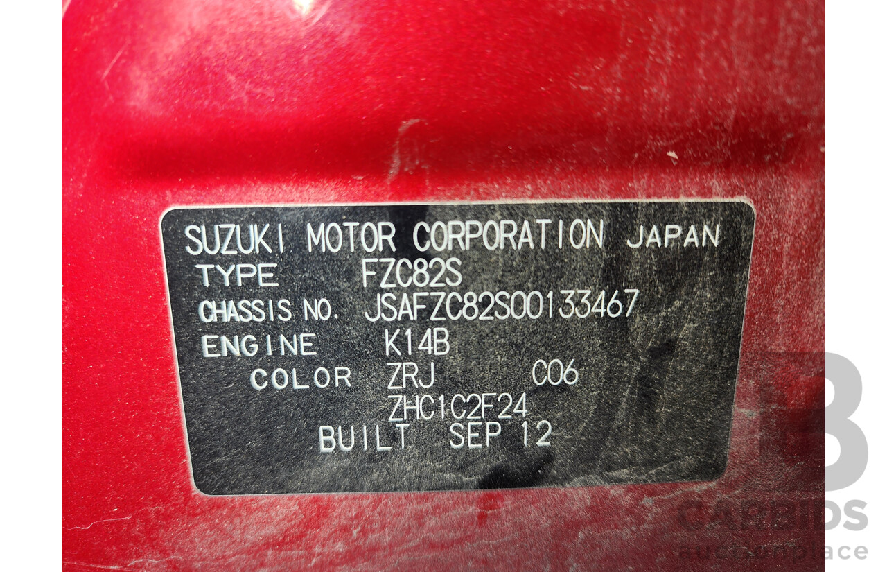 12/2012 Suzuki Swift GL FZ 5d Hatchback Red 1.4L