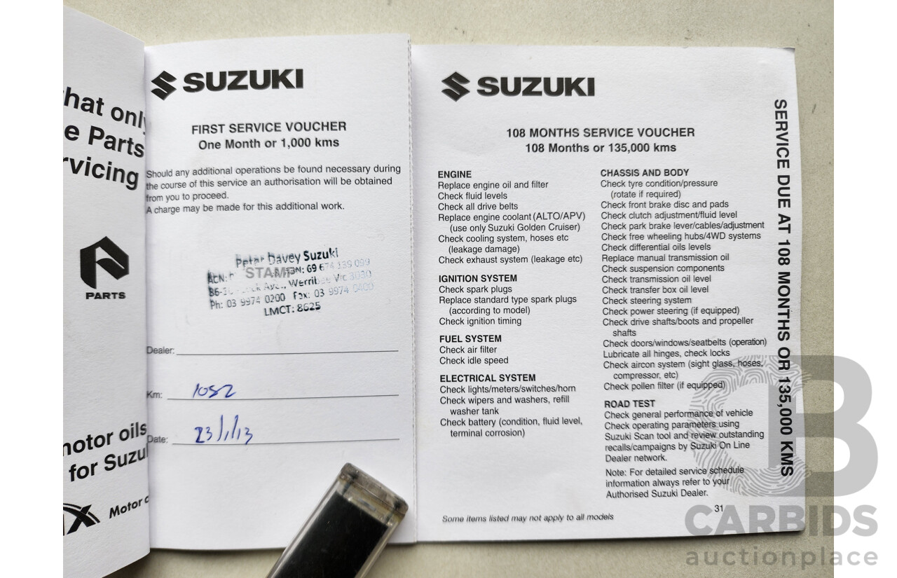 12/2012 Suzuki Swift GL FZ 5d Hatchback Red 1.4L