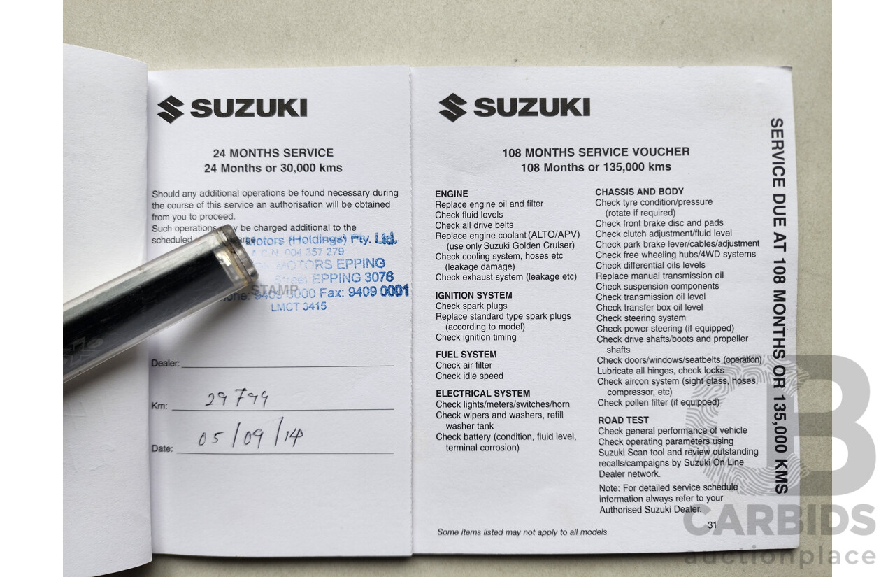 12/2012 Suzuki Swift GL FZ 5d Hatchback Red 1.4L